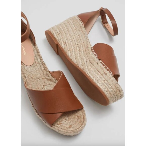 & OTHER STORIES Leather Espadrille Sandals Brown Womens Size 8 - Picture 3 of 11